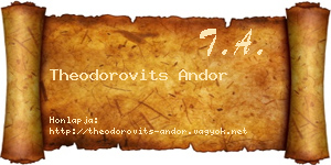 Theodorovits Andor névjegykártya